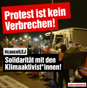 Protest gegen Flughafenausbau Leipzig / Halle ist kein Verbrechen!